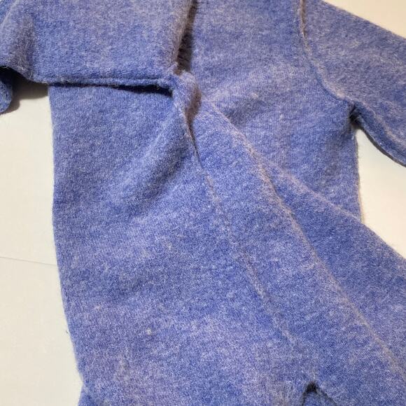 MAGASCHONI Womens S Inside Out V-Neck Long Sleeve Sweater Alpaca Wool Blend Blue - Picture 9 of 11